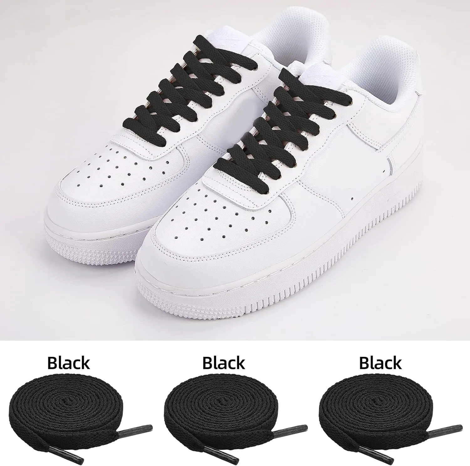 ZHENTOR 3 Pair Flat Shoe Laces for Sneakers, Shoelaces for Sneakers Athletic Running Shoes Boot Strings