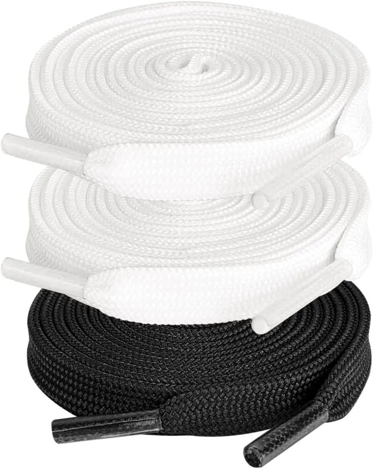 ZHENTOR 3 Pair Flat Shoe Laces for Sneakers, Shoelaces for Sneakers Athletic Running Shoes Boot Strings