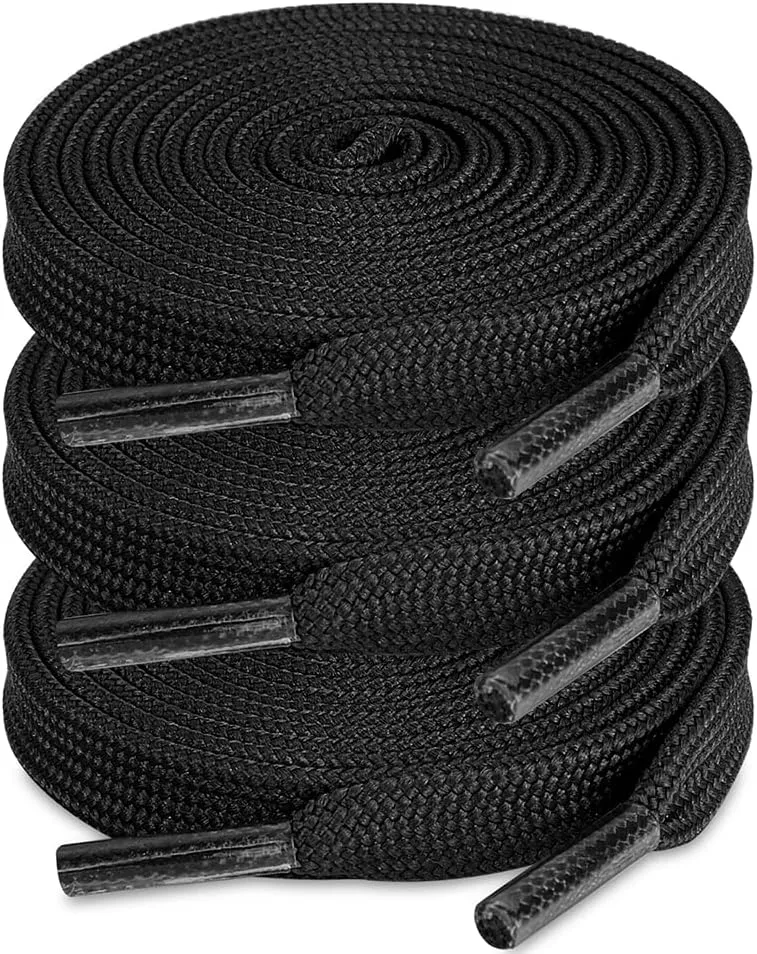 ZHENTOR 3 Pair Flat Shoe Laces for Sneakers, Shoelaces for Sneakers Athletic Running Shoes Boot Strings
